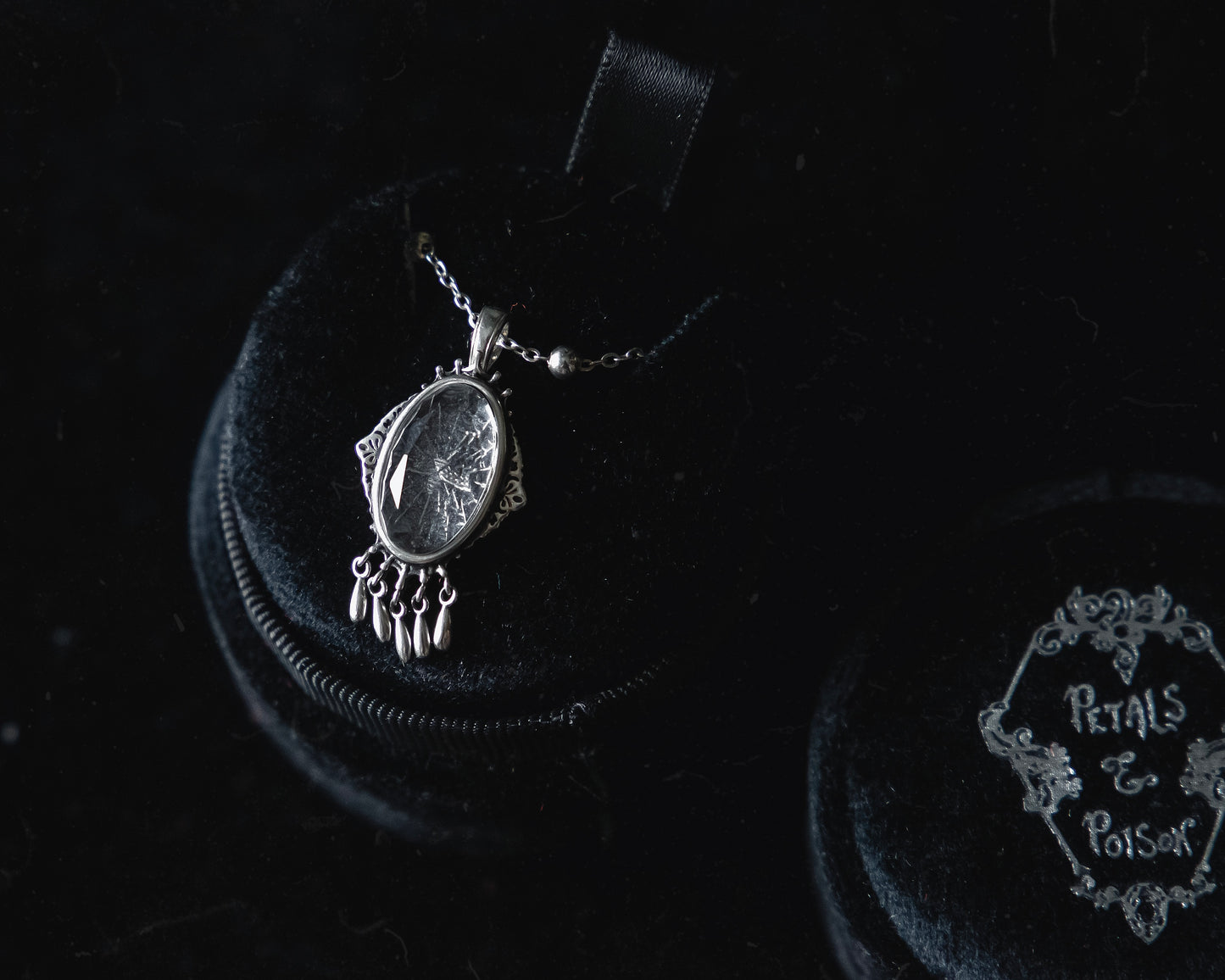 The "Ghost Moth Bride" Glass Casket Necklace