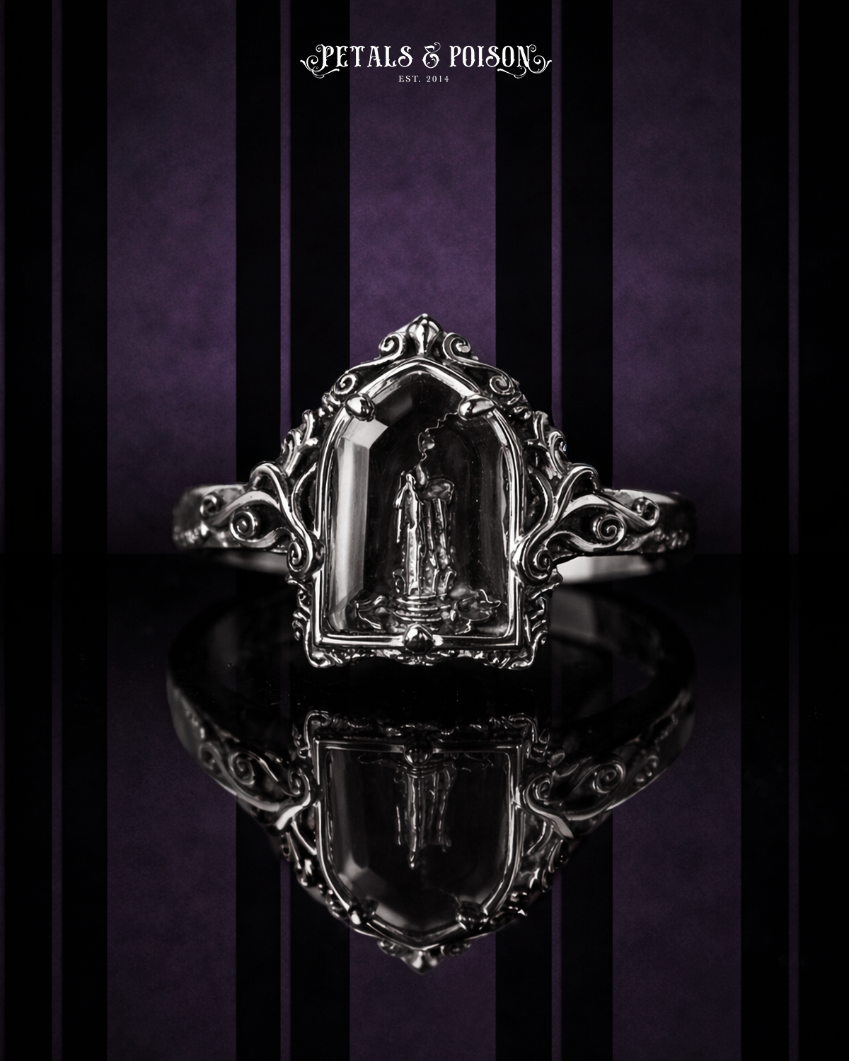 The "Mourning Candle” Glass Casket Ring