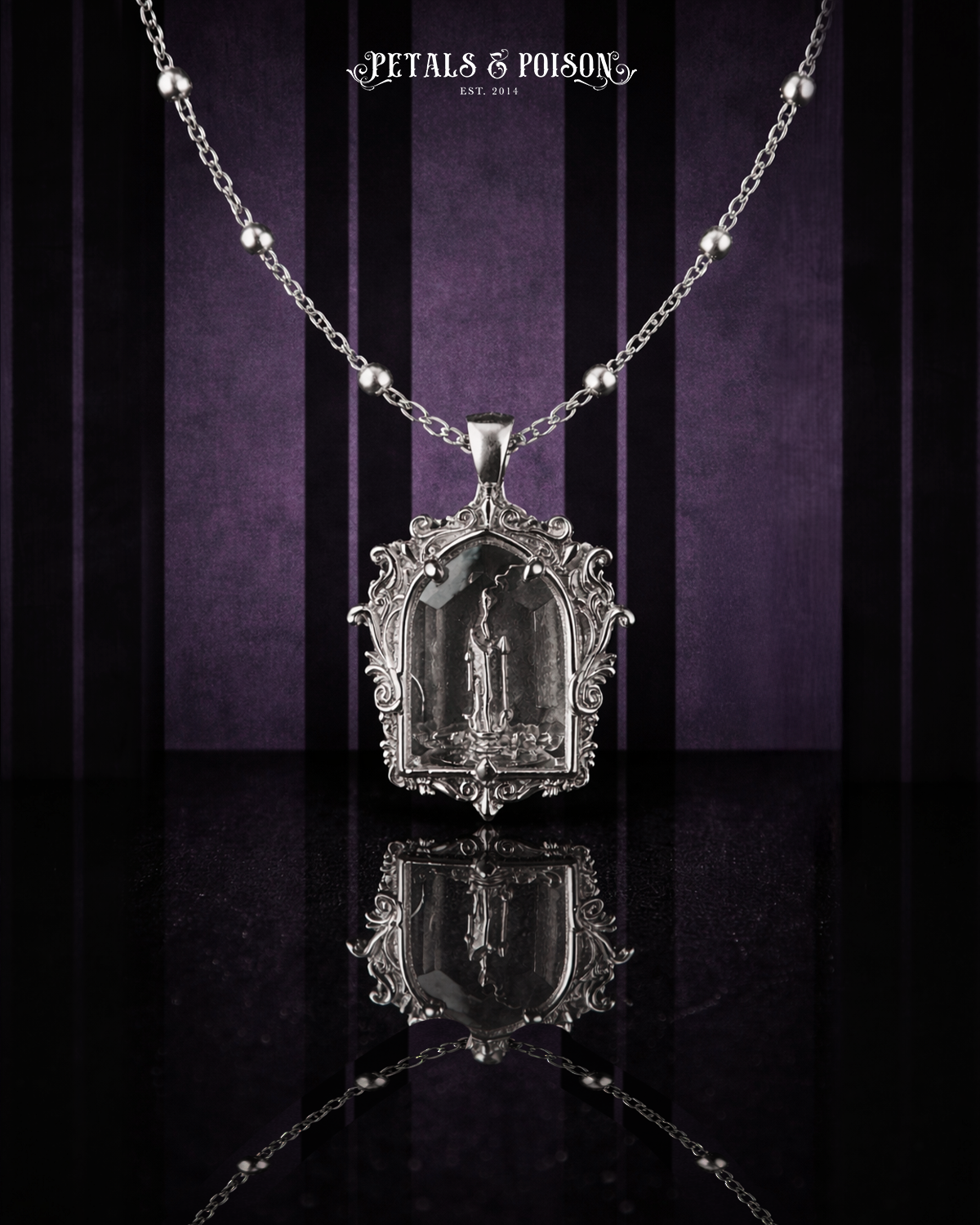 The Glass Casket "Mourning Candle" Necklace
