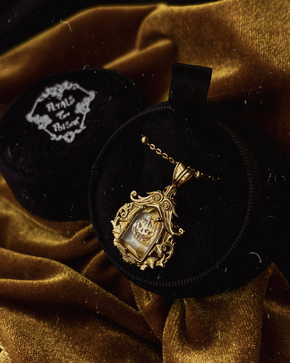 SEASONAL: The GOLD Glass Casket "Sleepy Hollow" Necklace