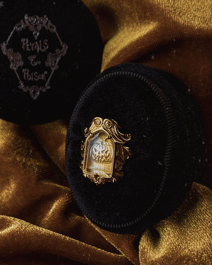SEASONAL: The GOLD "Sleepy Hollow” Glass Casket Ring