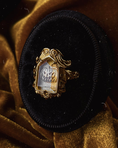 SEASONAL: The GOLD "Sleepy Hollow” Glass Casket Ring