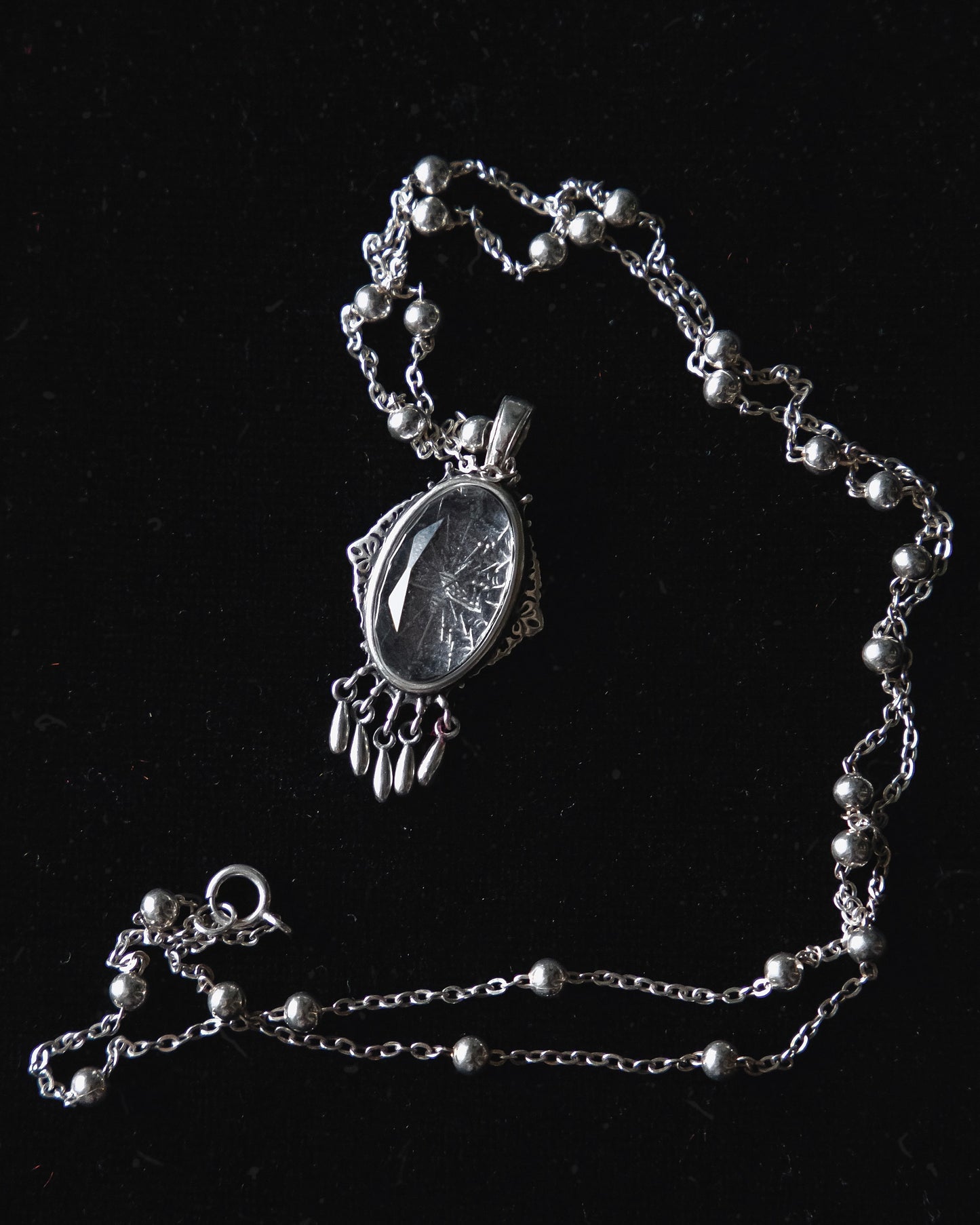 The "Ghost Moth Bride" Glass Casket Necklace