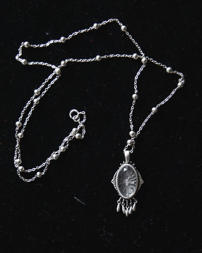 The GOLD "Ghost Moth Bride" Glass Casket Necklace