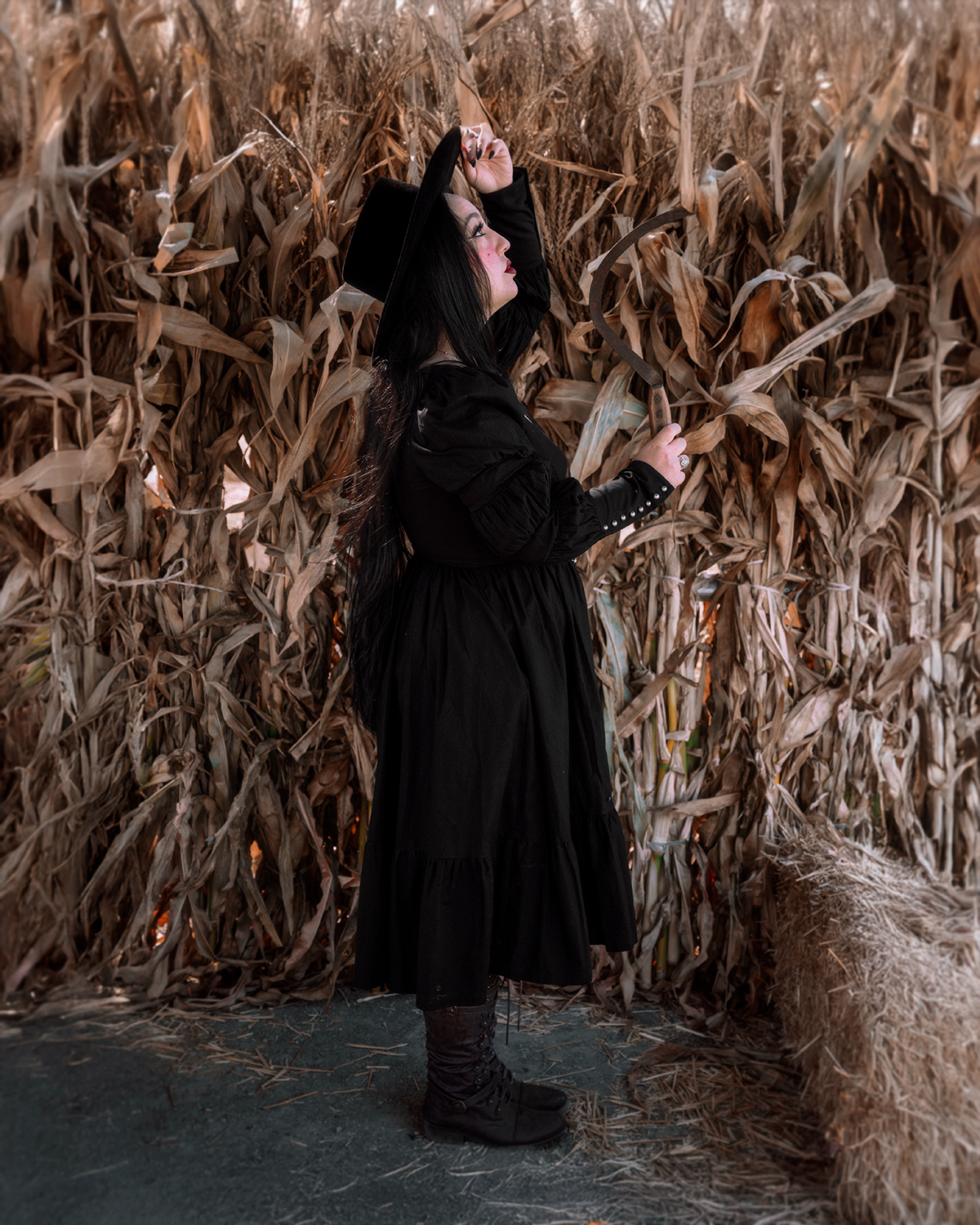 The "October" Dress in MANSION BLACK