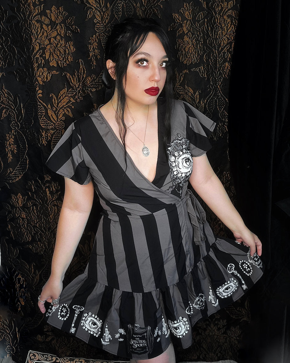 The "Spectral Society" Wrap Dress (MADE TO ORDER)