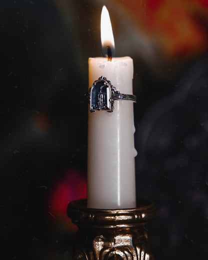 The "Mourning Candle” Glass Casket Ring