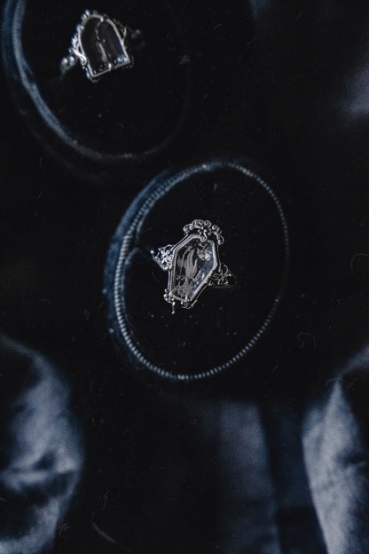 The "Mourning Hand" Glass Casket Ring