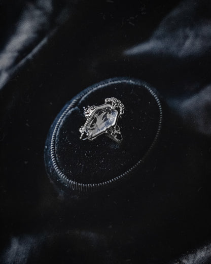 The "Mourning Hand" Glass Casket Ring