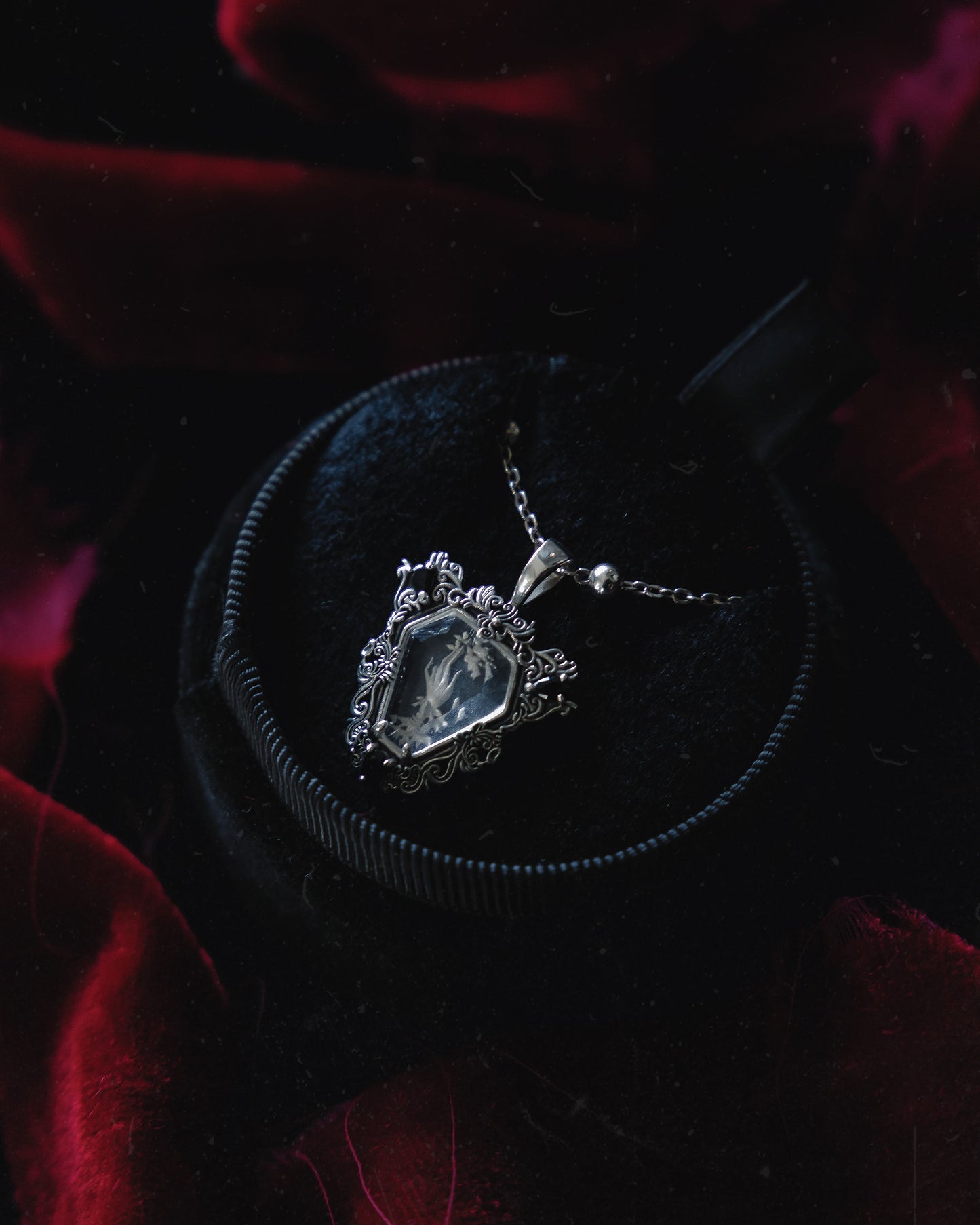 The Glass Casket "Mourning Hand" Necklace