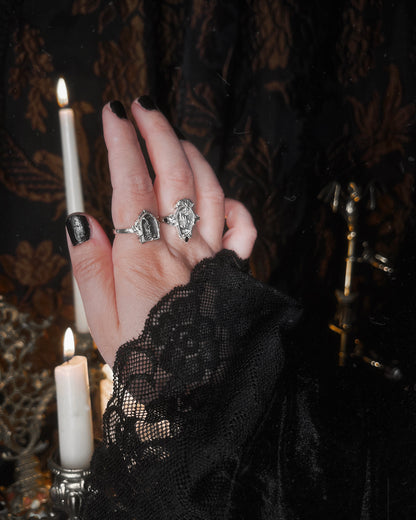 The "Mourning Candle” Glass Casket Ring