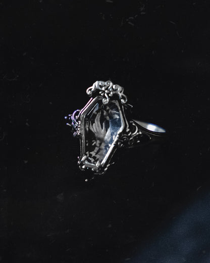 The "Mourning Hand" Glass Casket Ring